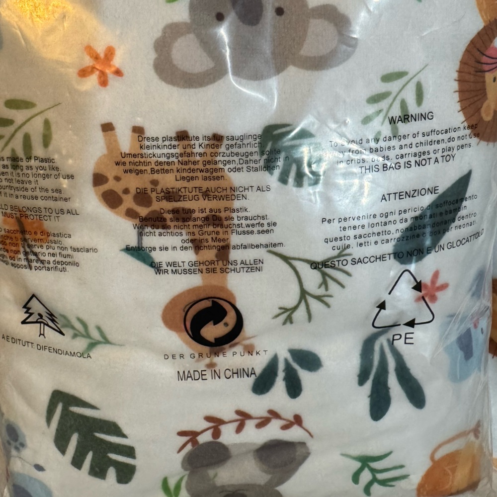 Toddler Baby Blanket with Gray and Multicolor Animal Print Soft And Warm - Picture 7 of 10